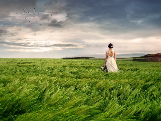 la novia en el paisaje